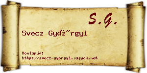 Svecz Györgyi névjegykártya